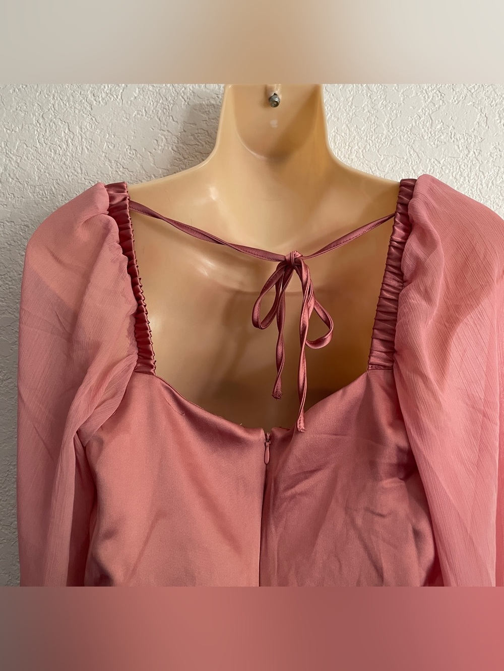 WeWoreWhat Silky Cowl Satin Rosewood Pink Mini Dress Size 6 Romantic Tea Party - Picture 7 of 10